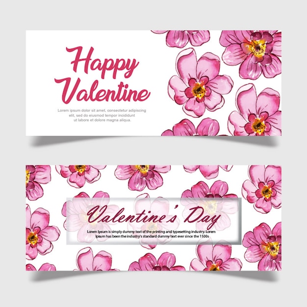 Acquerello Valentine Banner Template