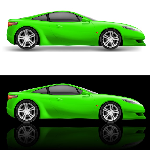 Automobile sportiva verde