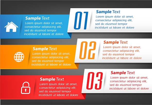 Vettore banner di casella di testo moderno infografica