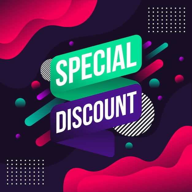 Banner di sconto speciale con gradiente colorato