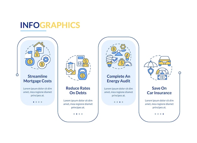 Budgeting per il modello di infografica rettangolo blu inflazione