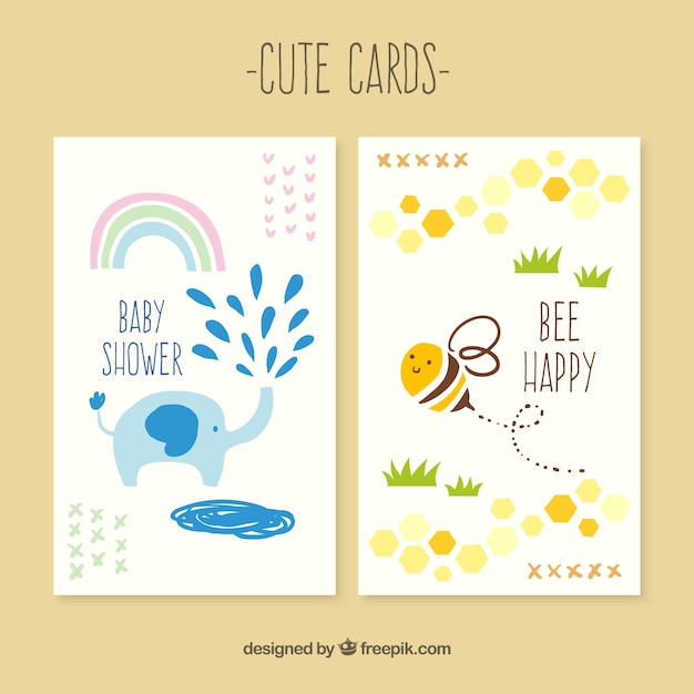 Carino carte con gli animali