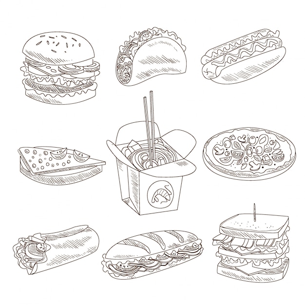 Collezione Doodle fast food