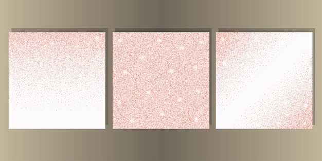 Vettore copertine glitter oro rosa set modello astratto per brochure banner biglietti di auguri