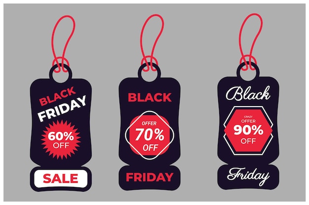 Design della collezione di badge di vendita del Black Friday