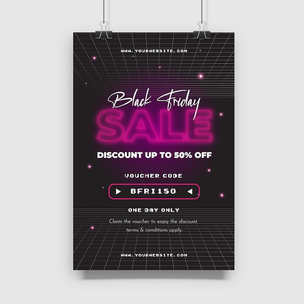 Design di vendita del Black Friday con stile futuristico