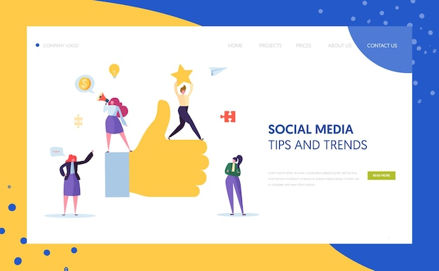 Digital Social Marketing Character Landing Page Design