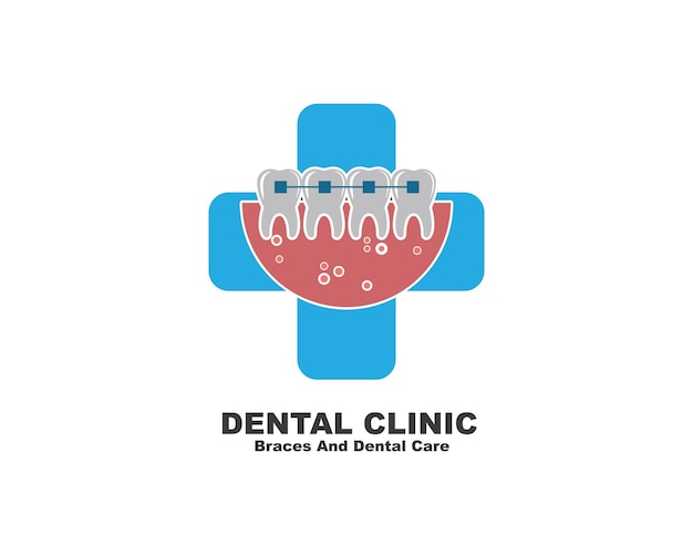 Disegno dell'illustrazione vettoriale del logo dell'icona della clinica dentale