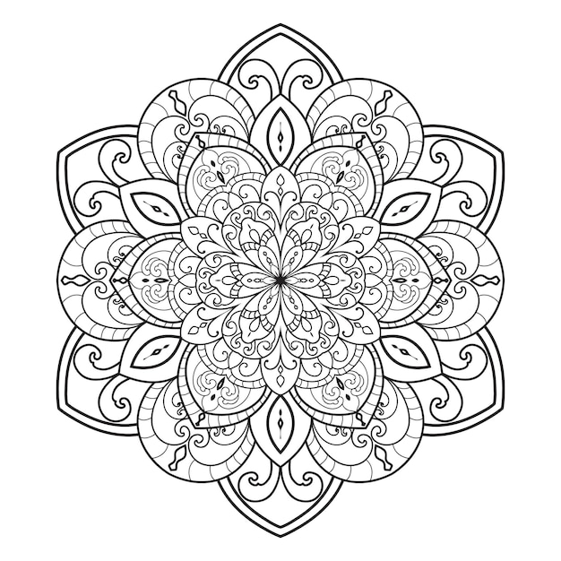 Disegno della mandala per la pagina da colorare per adulti. ornamento rotondo decorativo.