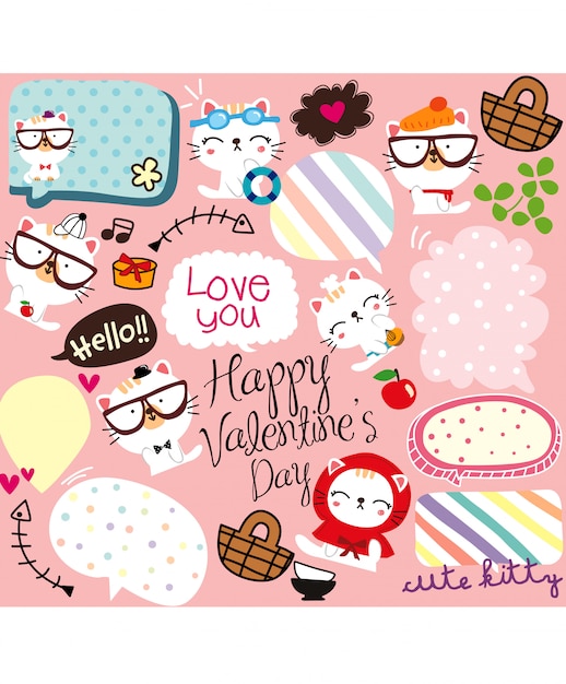 Vettore doodle felice san valentino