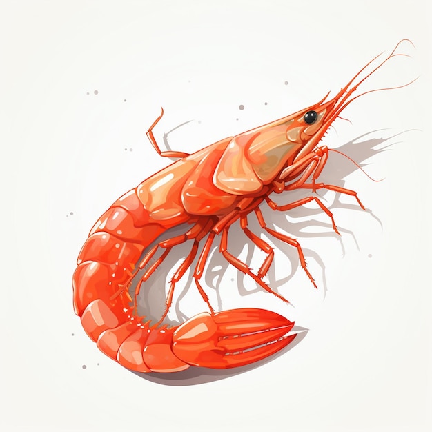 frutti di mare gamberi illustrazione vettoriale cibo di mare ristorante gamberi molluschi isolati menu ocea