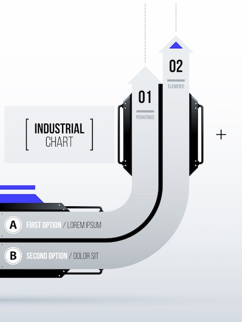 Grafico vettoriale futuristico con due strisce rotonde