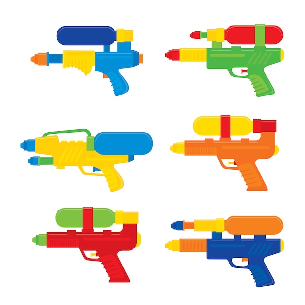 Happy Songkran Festival in Thailand &#39;Water Gun Toy Vector&#39;