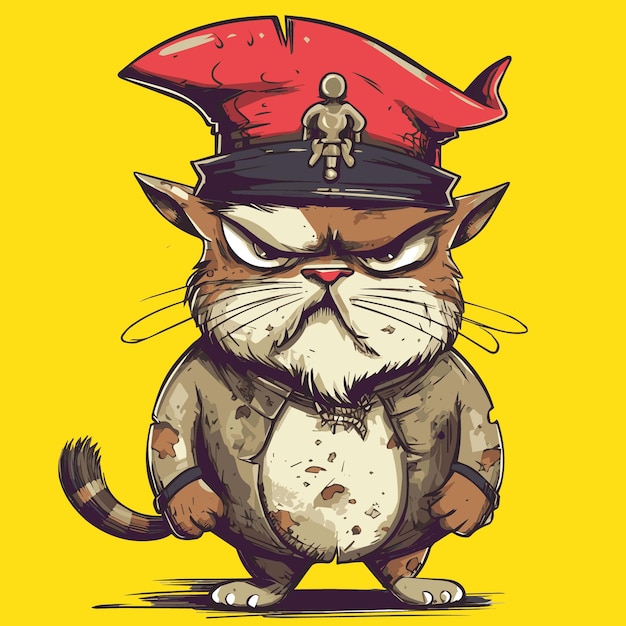 Illustrazione del fumetto di un pirata gatto in un cappello