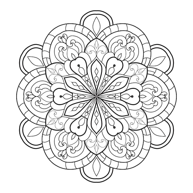 Illustrazione della mandala. Ornamenti floreali per libro da colorare.