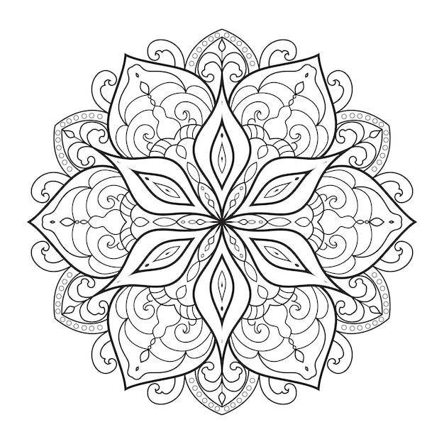 Illustrazione della mandala. Ornamenti floreali per libro da colorare.