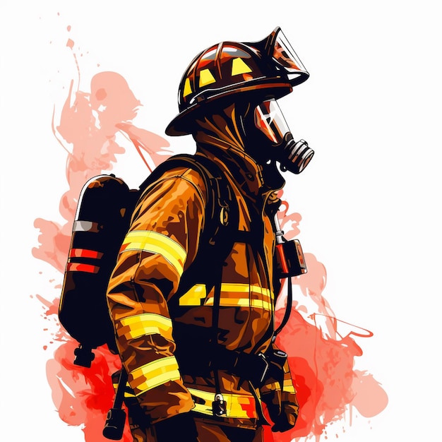 illustrazione di sicurezza di emergenza vettoriale vigile del fuoco pompiere protezione casco antincendio reparto di salvataggio