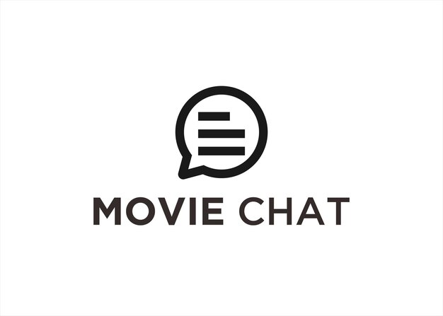 illustrazione vettoriale del design del logo della chat di film