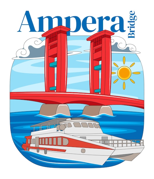 Illustrazione vettoriale del ponte Ampera