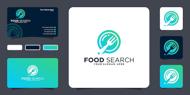 Ispirazione per il design del logo di ricerca alimentare e ispirazione per i biglietti da visita