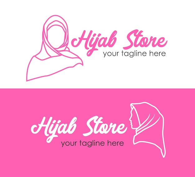 Logo del negozio hijab del modello di logo di vettore di bellezza del hijab delle donne