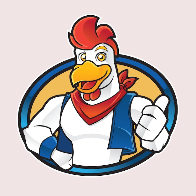 Logo mascotte di pollo