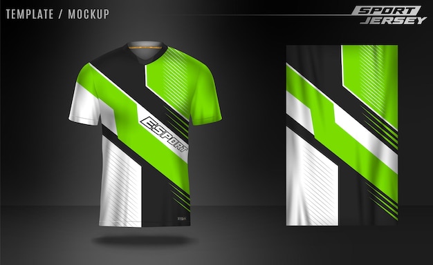 Maglia sportiva vettoriale, gioco esport, verde.