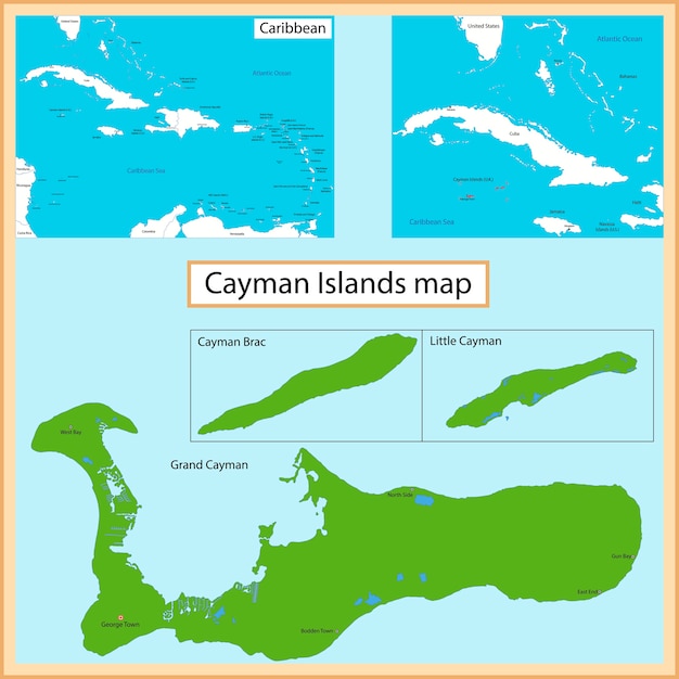 Mappa delle Isole Cayman