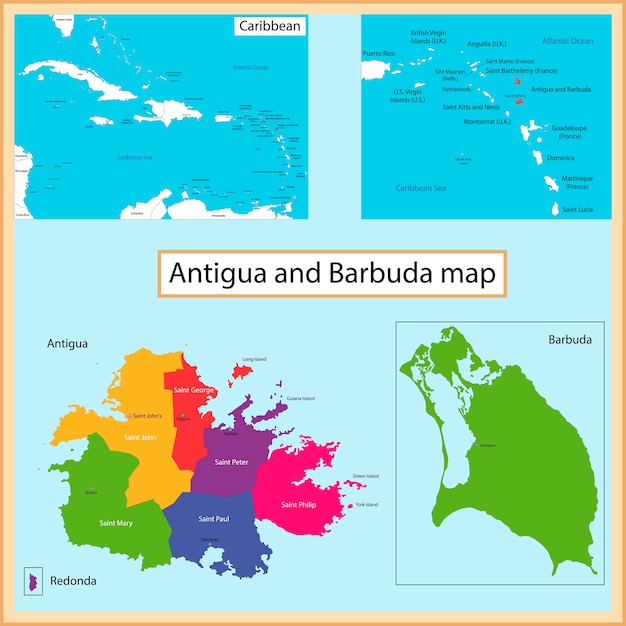 Mappa di Antigua e Barbuda