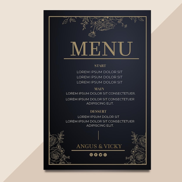 Menu anniversario di matrimonio