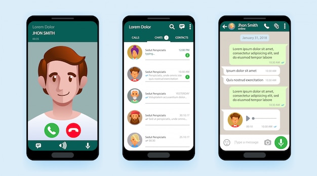 Vettore messenger di concetto di social network