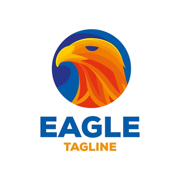 Modello con logo Eagle in stile design piatto