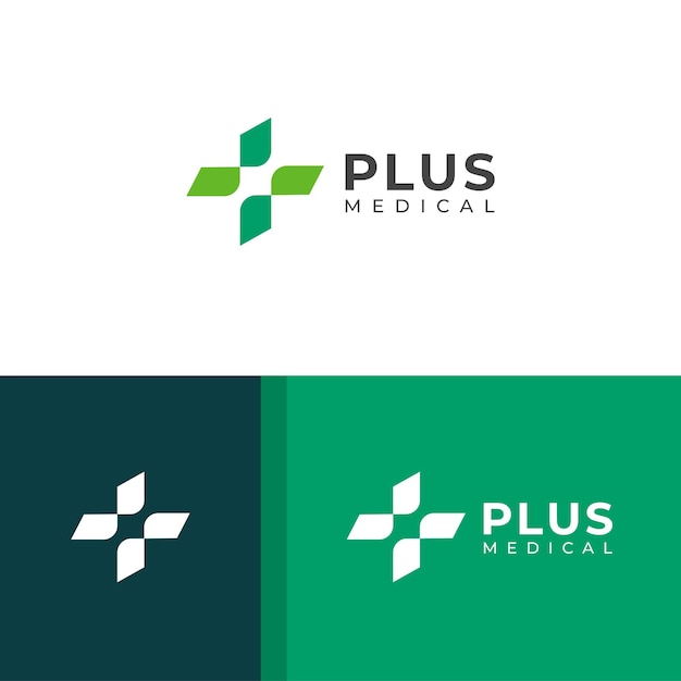 Vettore modello di progettazione del logo medico creative cross plus