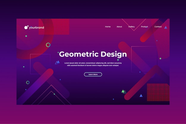 Modello di progettazione sito Web astratto geometrico o modello di pagina di destinazione