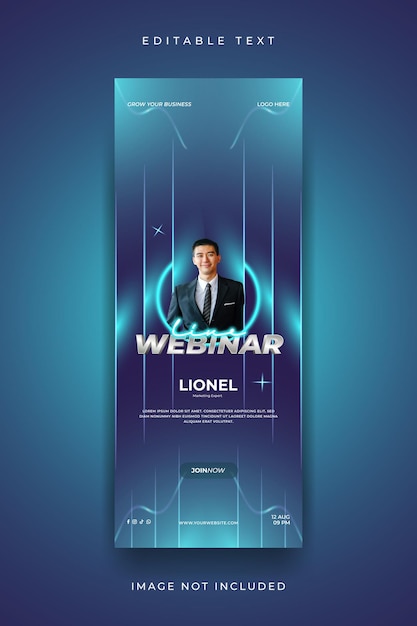 Modello di webinar x banner design