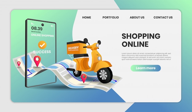 Pagina di destinazione del modello di Shopping online