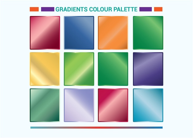 Vettore palette di collezione di colori a gradiente vettoriale libero