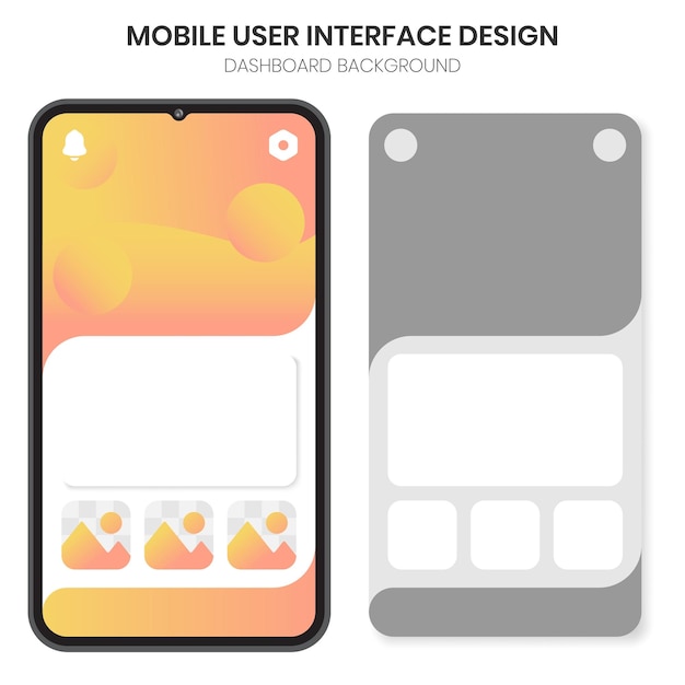 Vettore progettazione dell'interfaccia utente mobile del cruscotto di visualizzazione wireframe