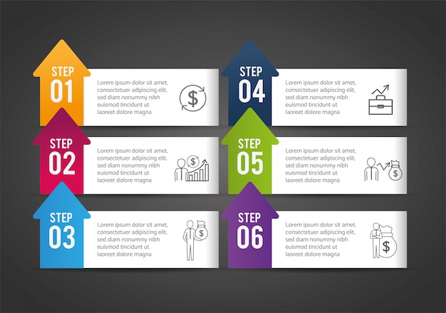 Progresso della strategia infografica e successo aziendale