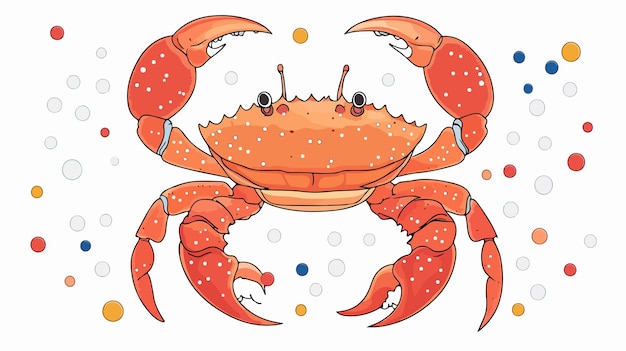 Scheda da colorare Cute Crab DottoDot per bambini