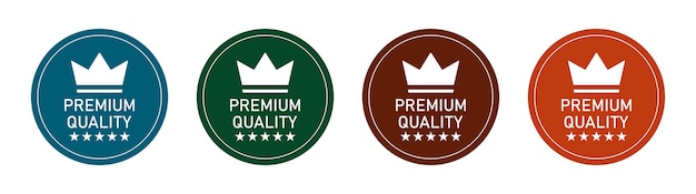 Vettore set di icone vettoriali di qualità premium insigni di qualità premium iconica di qualità premium in colori diversi