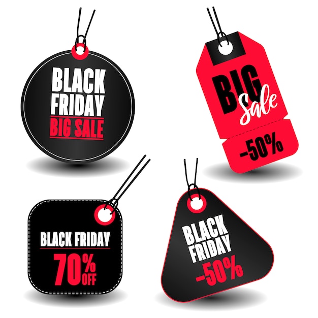 Set di tag di vendita con testo Black Friday