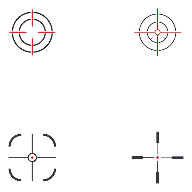 Vettore set di tiro al bersaglio logo icona vettoriale in design semplice