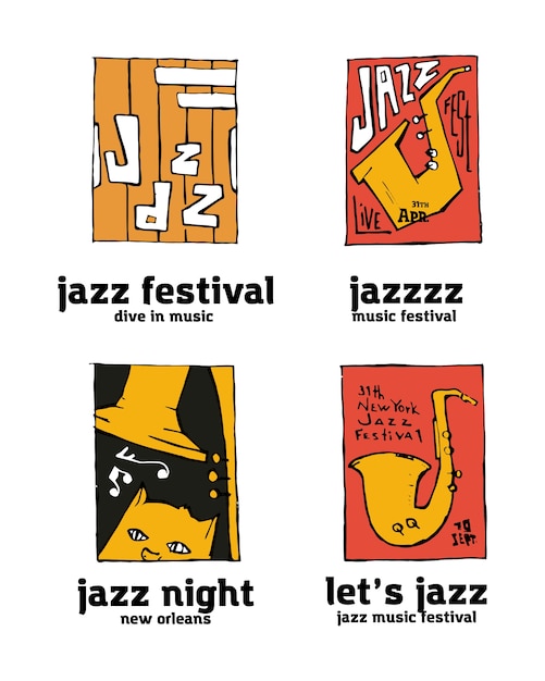 Set logo del festival di musica jazz