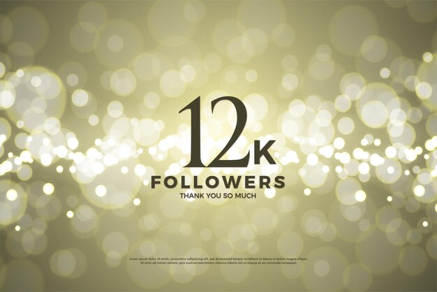 Sfondo di 12k follower con design a numero piatto