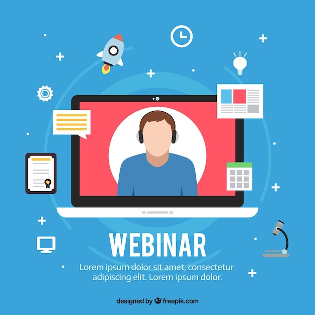 Sfondo di webinar in design piatto