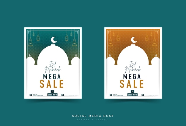 Social media post eid mubarak mega vendita stile moderno