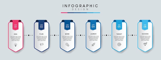 Steps business timeline processo infografica modello di progettazione