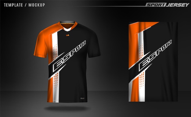 Vector jersey esport gaming arancione nero bianco