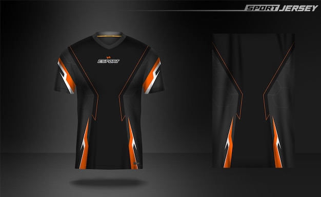 Vector jersey esport gaming arancione nero bianco